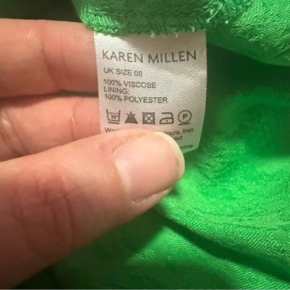 NWT Karen Millen Animal Jacquard Drop-Waist Dress - Green Size 4 new with tags - Picture 14 of 16